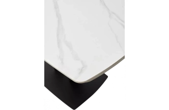 Кухонный стол раздвижной Alatri 120, Matt White Marble Solid Ceramic, Black