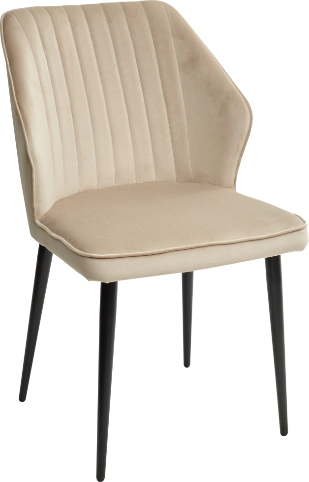 Стул Seattle-V, мягкий, бежевый #5, велюр, черный каркас