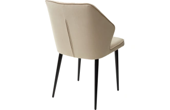 Стул Seattle-V, мягкий, бежевый #5, велюр, черный каркас 