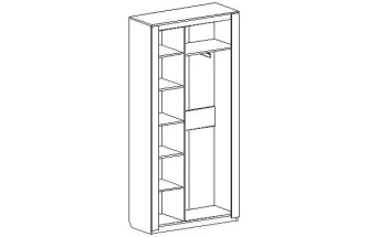Шкаф двухдверный Элана, 101x41x208.5, распашной с полками, бодега белая