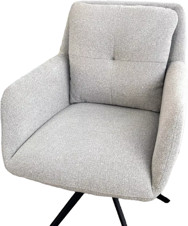 Стул Meadow, мягкий, поворотный, серый Lake-450, ткань, черный каркас 