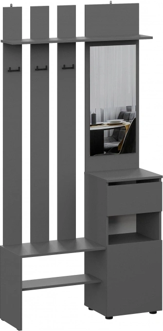 Готовая прихожая Сибити, графит серый