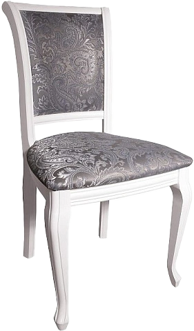 Стул Кабриоль, деревянный, базар 149-2 жаккард, каркас эмаль белая