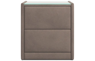 Тумба прикроватная Аризона, мягкая, с ящиками, велюр, мора темно-коричневый