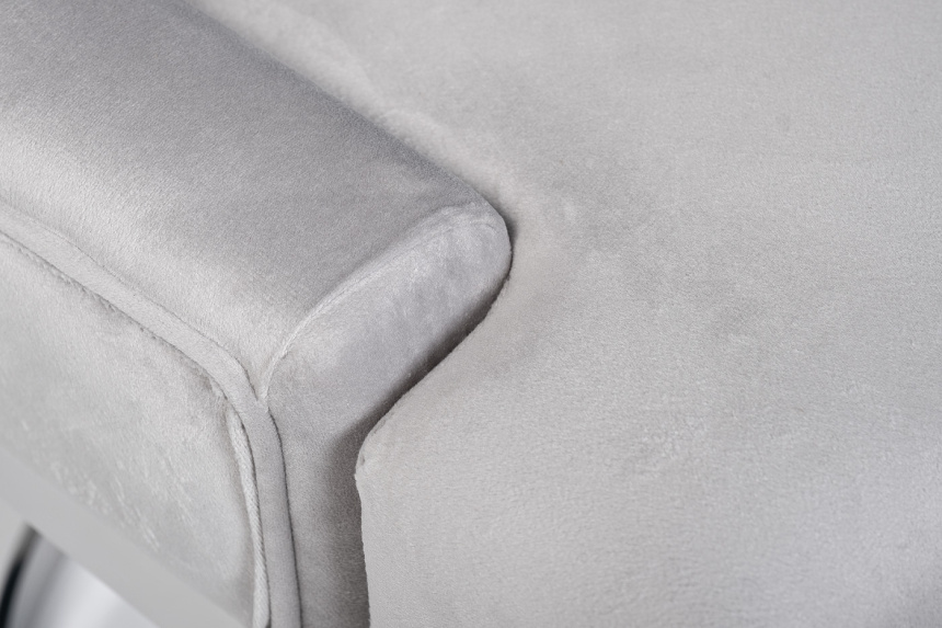 Стул 76AR-62105, велюр, светло-серый / хром