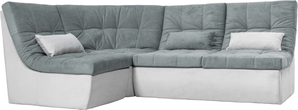 Диван угловой София 2 с кресельной частью, ткань MONAKO-A 06, MONAKO-A 14, с задней тканью