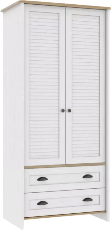 Шкаф Тифани двухдверный с ящиком, Дуб небраска/Белый