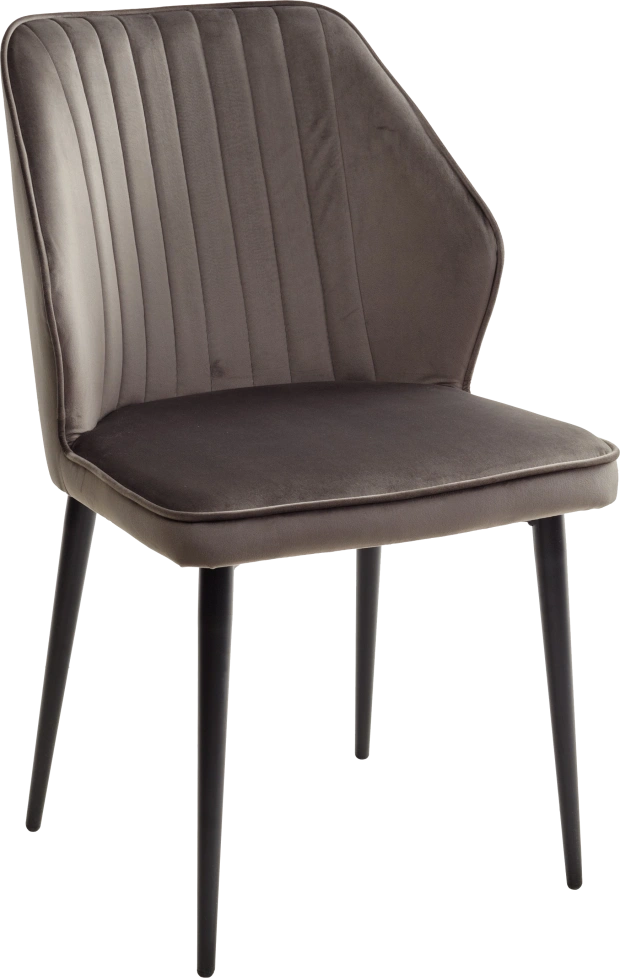 Стул Seattle-V, мягкий, графит #14, велюр, черный каркас 