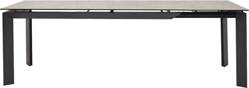 Кухонный стол раздвижной Cremona 180, Hydra Moka TL-52 матовая испанская керамика, черный каркас