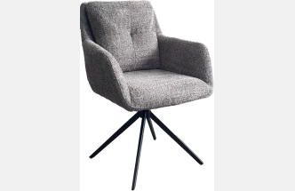 Стул Meadow, мягкий, поворотный, темно-серый XD841-16, букле, черный каркас
