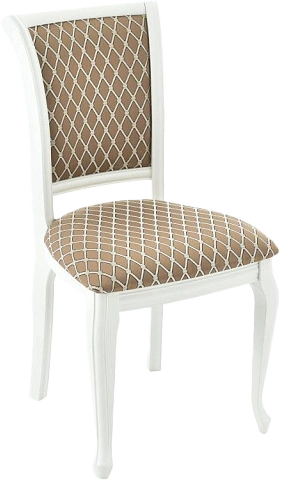 Стул Кабриоль, деревянный, призма 37-1 жаккард, каркас эмаль белая