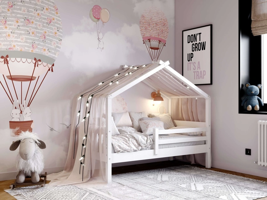 Детская кровать-домик Алиса, 80*160, белый