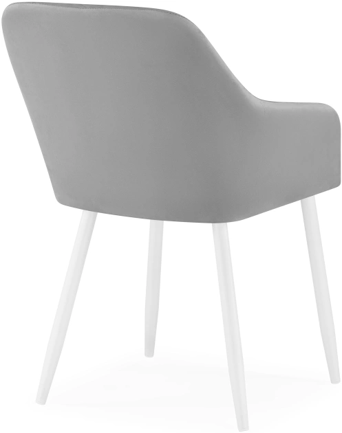 Стул Стив, с подлокотниками, мягкий, светло-серый / белый