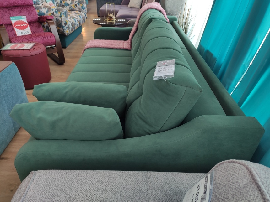 Диван прямой Женева, Lamb Emerald