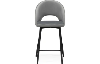 Полубарный стул Клэйн, велюр серый MR-11 / черный