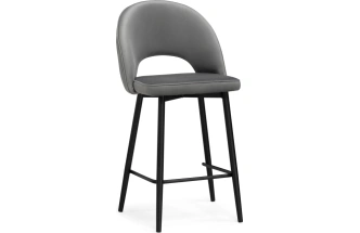 Полубарный стул Клэйн, велюр серый MR-11 / черный