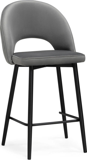 Полубарный стул Клэйн, велюр серый MR-11 / черный