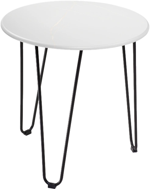 Журнальный стол Шани 60x62, МДФ, кварц бежевый, каркас черный