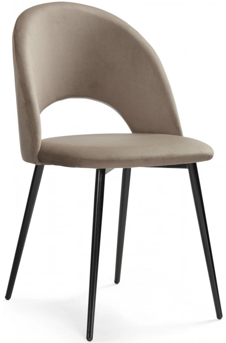 Стул Ирре, мягкий, светло-коричневый / черный глянец