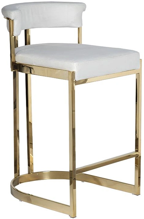 Барный стул GY-B8216GOLD-LG, велюр, светло-серый / золото