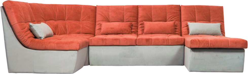 Диван угловой София 2, Catania flame, Catania cocoa, с задней тканью