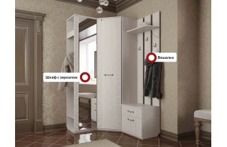 Модульная прихожая Элана, композиция 1, Бодега белая