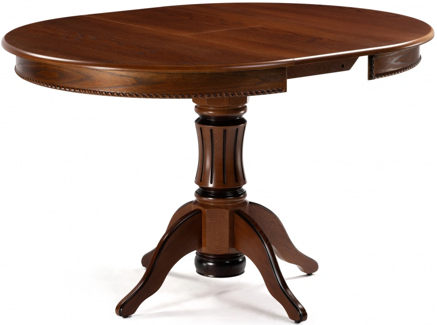 Кухонный раздвижной стол Павия, 100(130)х100х79, орех с коричневой патиной