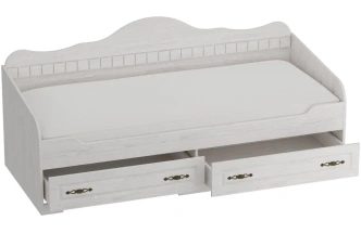 Кровать детская Прованс, с ящиками, бодега белая / патина премиум