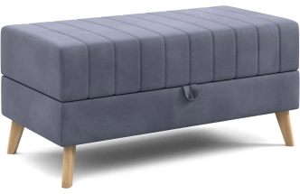 Банкетка Норд, мягкая, с ящиком, ткань мора деним