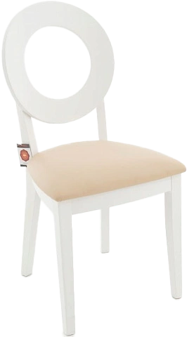 Стул Коломбо-2, деревянный, нитро крем экокожа, каркас эмаль белая