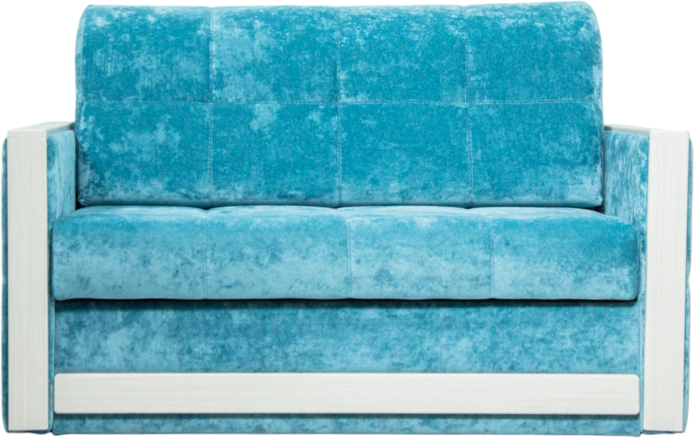 Диван прямой малый Адель 2, Plush lagoon, Рамух белый