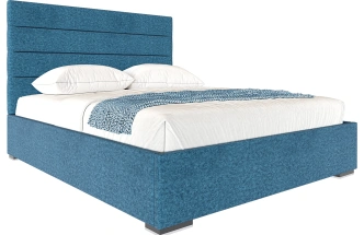 Кровать Гранда 180, мягкая, двуспальная, аура голубой
