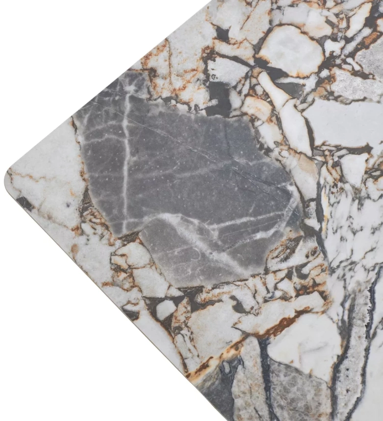 Обеденный раздвижной стол Адажио 240 (320), Mineral Stone Natural, керамика , черный каркас 