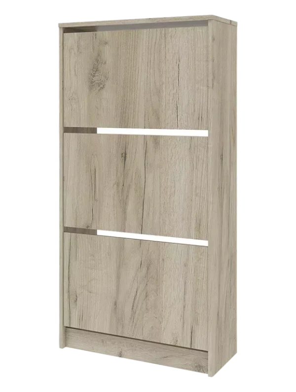 Тумба для обуви Лофт, 3 фасада, 68x134.7x28, Дуб крафт серый