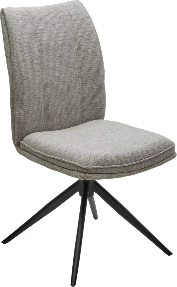 Стул Yohan, мягкий, поворотный, KN01-04, светло-серый, ткань, черный каркас