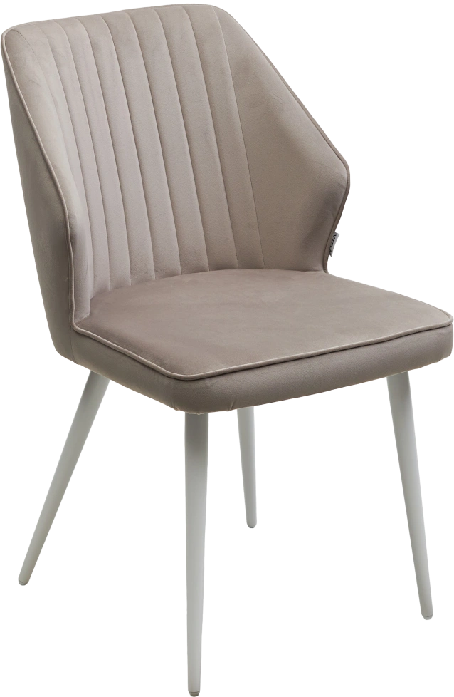 Стул Seattle-V, мягкий, латте #25, велюр, белый каркас