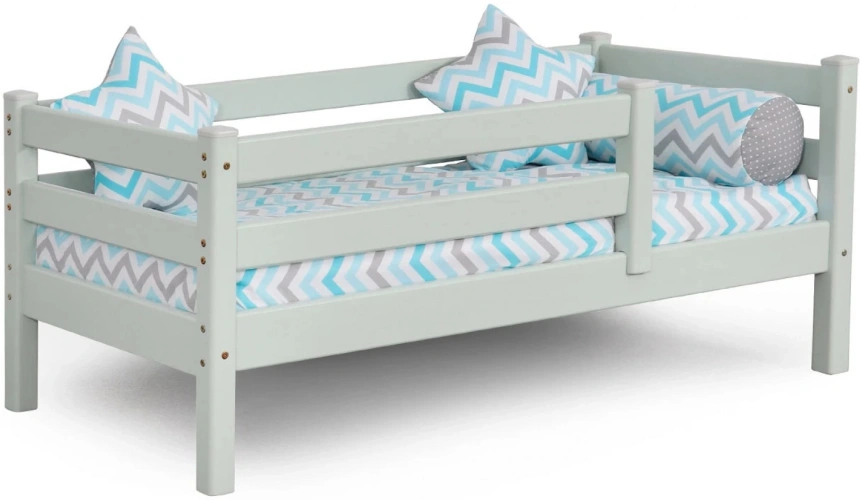 Кровать детская Соня-3, с защитой по периметру, зеленый