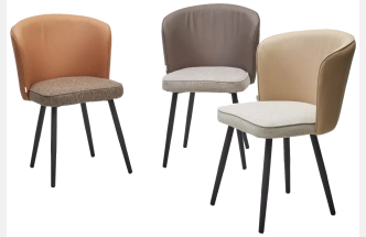 Стул Моне, мягкий, Melange 290 рогожка, Enzo 210 экокожа, черный каркас 