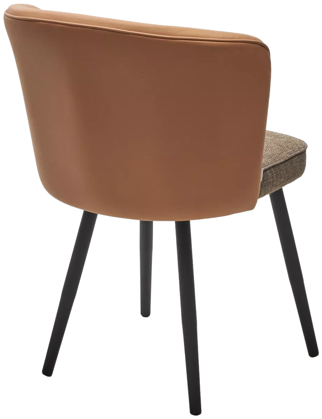 Стул Моне, мягкий, Melange 290 рогожка, Enzo 210 экокожа, черный каркас 