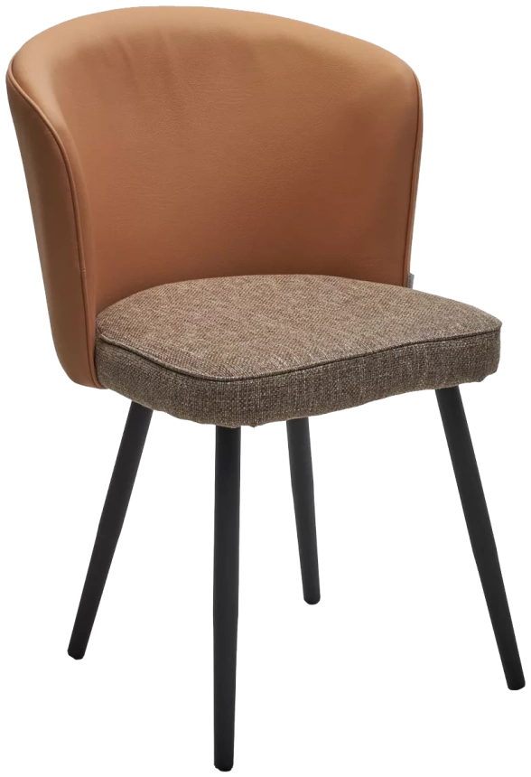 Стул Моне, мягкий, Melange 290 рогожка, Enzo 210 экокожа, черный каркас 