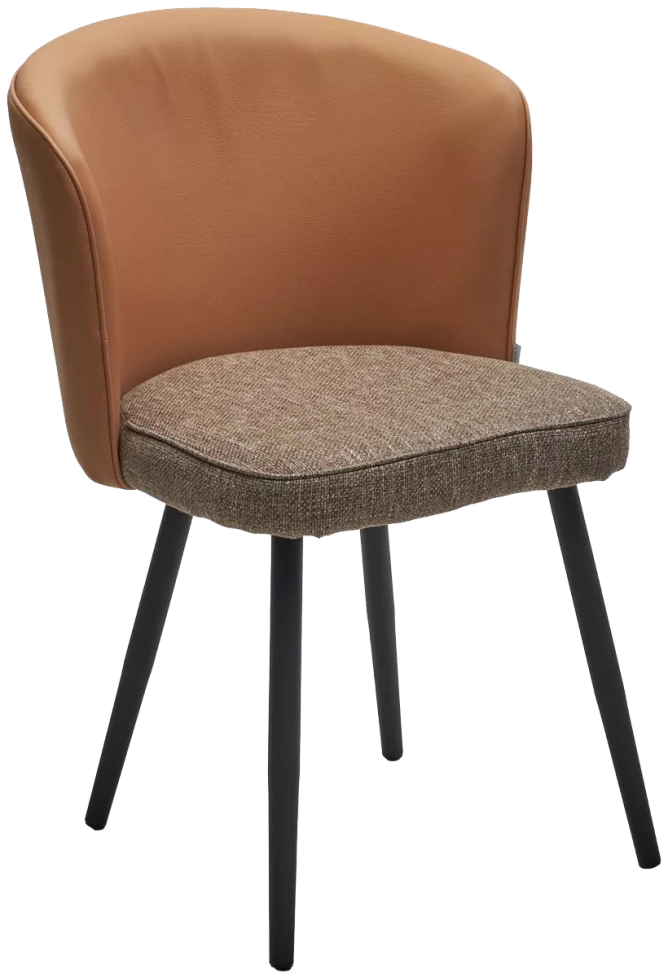 Стул Моне, мягкий, Melange 290 рогожка, Enzo 210 экокожа, черный каркас