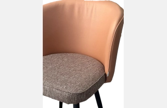 Стул Моне, мягкий, Melange 290 рогожка, Enzo 210 экокожа, черный каркас 