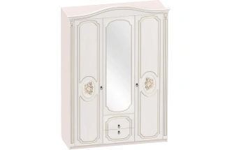 Шкаф трехдверный Верона, распашной для одежды, кофе 10 / капучино