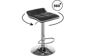 Барный стул Fera, черный с белым кантом