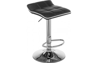 Барный стул Fera, черный с белым кантом
