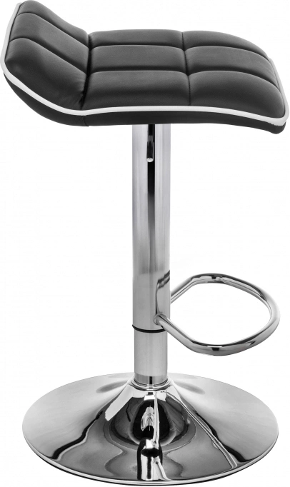 Барный стул Fera, черный с белым кантом