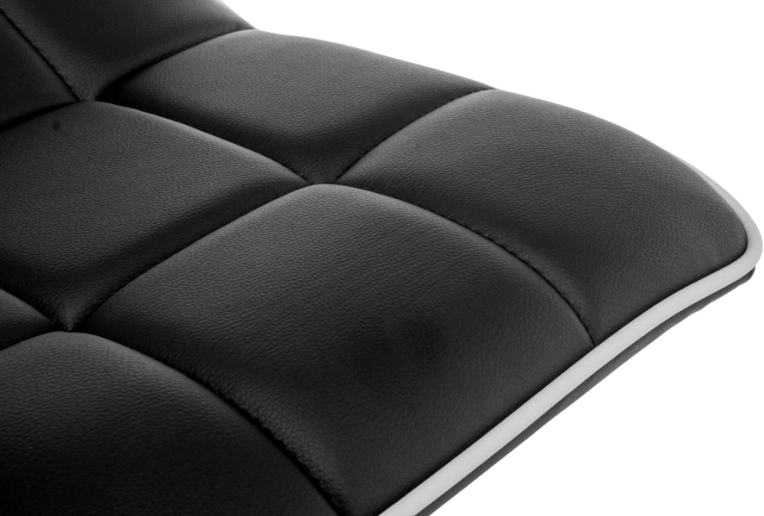 Барный стул Fera, черный с белым кантом