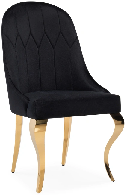 Стул Gustav, на металлокаркасе, чёрный / золотой