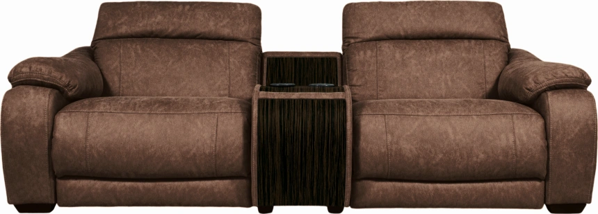 Диван прямой Флора, электрореклайнер, двухместный, экокожа Стайл 03 / Эбен