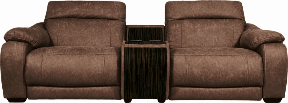 Диван прямой Флора, электрореклайнер, двухместный, экокожа Стайл 03 / Эбен